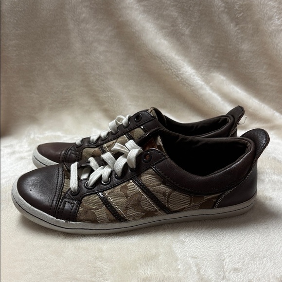 Coach Dark Brown and Tan Casual Sneakers - Picture 7 of 11